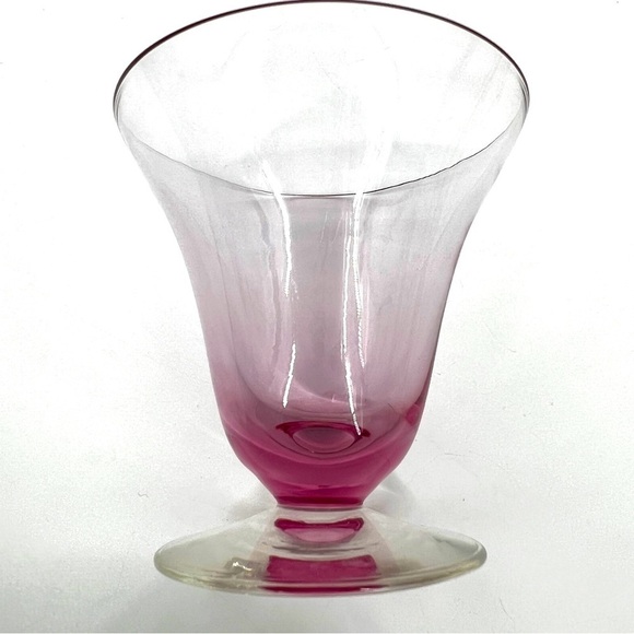 TIFFIN-FRANCISCAN Wisteria Pink Dessert Water Fruit Cocktail Glass Cups Set of 4 - Picture 14 of 16